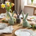 Décoration lapin de Pâques avec collier de perles, lapin pour salon et table de Pâques, 13 cm, lot de 3 | Floristik24.be