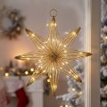 Étoile décorative LED en fil de fer à suspendre, 20 LED, blanc chaud, intérieur, 22 cm | Floristik24.be