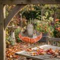 Décoration oiseau automne à suspendre champignon avec 2 oiseaux Ø20cm H15cm | Floristik24.be