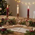 Chandelier bougies étoile coeur sapin marron H16,5cm assorties 3pcs | Floristik24.be
