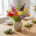 Lapins de Pâques en pompon sur pique de fleurs 28cm 16pcs | Floristik24.be
