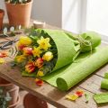 Papier crépon fleuriste vert gazon 50x250cm | Floristik24.be