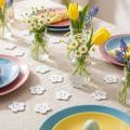 Fleur en bois avec visage blanc 2,5 cm 48 pcs | Floristik24.be