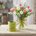 Ruban raphia vert clair, rose, poly raphia 200m | Floristik24.be