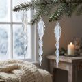 Glaçon décoratif décoration d'hiver à suspendre blanc clair 23m 4 pièces | Floristik24.be