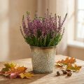 Jardinière pour l'automne, pot en métal à décor de feuilles, jardinière dorée Ø10cm H10cm | Floristik24.be