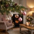 Boule de Noël en verre rose gris Ø60mm 24 pcs | Floristik24.be