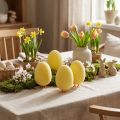 Oeuf de Pâques avec pattes Jaune Figurine décorative Oeuf Décoration de Pâques H13cm 4 Pcs | Floristik24.be