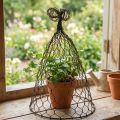 Capot fil, cloche décorative, treillage en métal Marron H25cm Ø16cm | Floristik24.be