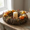 Couronne de vigne tressée Ø40cm, couronne décorative naturelle pour table et mur, style rustique | Floristik24.be