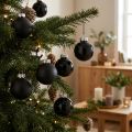 Mini boules de Noël en verre noir brillant/mat Ø2,5cm 22 pcs | Floristik24.be