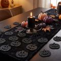 Décorations citrouille d'Halloween à disperser, 4 cm, noires, pailletées, 72 pièces | Floristik24.be