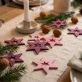 Décoration d'étoiles en bois Décoration de Noël Violet H4cm 72 pcs | Floristik24.be