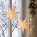 Étoiles en papier à suspendre crème 21 cm – Set de 4 | Floristik24.be