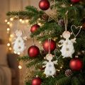 Décoration de Noël 8 Anges en Bois avec Cœur, 14,5 cm | Floristik24.be