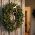 Décoration suspendue de Noël en métal doré avec cerfs et sapins - Vintage 42,5x7x4 cm | Floristik24.be