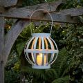 Lanterne de jardin en métal et verre, porte-bougie suspendu, blanc, Ø18,5 cm | Floristik24.be