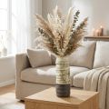 Vase en céramique pour fleurs séchées, crème, gris-vert, H34cm | Floristik24.be