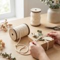 Cordon décoratif en coton crème Ø6mm 5m chacun 2pcs | Floristik24.be