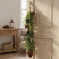 Décoration de Noël suspendue, pommes de pin et d'eucalyptus, L60 cm, style maison de campagne scandinave | Floristik24.be