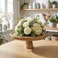 Assiette déco en bois avec socle Aspect naturel Ø25cm H10cm | Floristik24.be