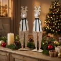 Figurine de décoration en bois renne Noël à poser 12×6.5cm H45cm 2pcs | Floristik24.be