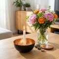 Bougeoir noir, bougeoir bâton bronze Ø13cm H6cm | Floristik24.be