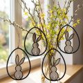 Décoration de lapin de Pâques à suspendre Décoration de Pâques en bois 13cm 4pcs | Floristik24.be