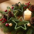 Étoiles en jute verte pour décoration de Noël 15 cm - Lot de 8 | Floristik24.be