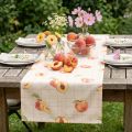 Chemin de table Ruban de table Pêche à carreaux Été 32x140cm | Floristik24.be