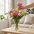 Vase conique en verre transparent Ø10cm H20cm | Floristik24.be