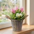 Pot de fleurs avec poignées, jardinière en métal, pot décoratif pour plantation Ø14,5 cm | Floristik24.be