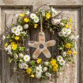 Fleur à suspendre, décoration en bois avec motif, décoration printanière naturel, blanc H19,5cm | Floristik24.be
