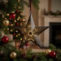 Étoile en métal noir et cuivre pour décoration de Noël 19 cm | Floristik24.be
