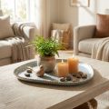 Plateau déco, plateau en métal, plateau en zinc, aspect antique, 30,5 cm | Floristik24.be
