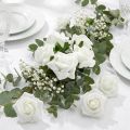 Rose en mousse Ø 3,5cm blanche 48 pcs | Floristik24.be