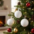Boules de neige décoration cintre décoratif neige artificielle Ø7,5cm 6 pcs | Floristik24.be