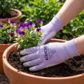 Gants de jardin Kixx blanc, lilas taille 8 | Floristik24.be