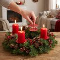 Bougeoir à coller rouge Ø8cm 4pcs | Floristik24.be