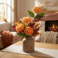 Fleur artificielle chrysanthème orange Ø7cm 18cm 4pcs | Floristik24.be