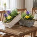 Ensemble panier chips blanc, gris, marron 8 pièces 20cm x 11cm | Floristik24.be