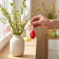 Oeufs de Pâques à suspendre avec des fleurs Décoration de Pâques 6cm 12pcs | Floristik24.be