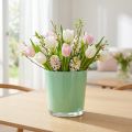 Pot en verre Ø11.5cm H10.8cm vert menthe | Floristik24.be