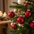 Boules de Noël en verre rouge, Ø 4 cm, lot de 24. | Floristik24.be