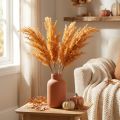 Herbe de la pampa artificielle orange séchée 35 cm, lot de 4 | Floristik24.be