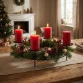 Bougeoir pour 4 bougies Bougeoir en métal noir Ø28,5cm 2pcs | Floristik24.be