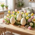 Oeuf décoratif avec pattes Crème d'oeufs de Pâques Décoration de Pâques amusante H13cm 4pcs | Floristik24.be