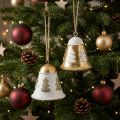 Clochettes de Noël Vintage en Métal, Dorées et Blanches, Lot de 2 | Floristik24.be