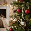 Étoile décorative de Noël en bois avec figurines et détails, 13,5 cm, lot de 4 | Floristik24.be