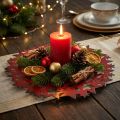 Assiette de Noël assiette décorative en métal avec étoiles rouge Ø34cm | Floristik24.be